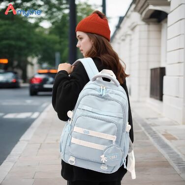 Шкільний рюкзак для дівчаток-підлітків, водонепроникний, легкий, великого об'єму, модний, для школи або подорожей - блакитний