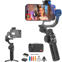 ZHIYUN Smooth 5S AI Pro: Стабілізатор для смартфона з AI, 3-осьовий, зі штативом, трекером, світлом, для зйомки Vlog, YouTube, TikTok