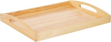 Zassenhaus Serving Tray Wood | rectangular | with carrying handles | 53×41×7cm | Tea Tray | made of sustainably grown rubberwood