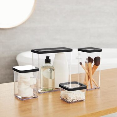 Rotho Loft Set Storage Containers 5-Piece LOFT, Plastic (PP) BPA-Free, Transparent, (32.3 x 22.3 x 16.6 cm)