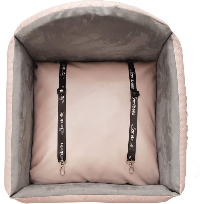 Автоматичне сидіння для собак 2в1 | Універсальний автосидіння для собак та котів | З штучної шкіри та плюшу, 48 x 48 см (Рожевий)