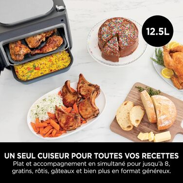 Ninja Combi 12-in-1 Multi Cooker, Oven & Air Fryer, 12 Cooking Functions, Air Fryer & Grilling Preparation in 15 Minutes*, with Baking Tray, Pan, Crisper Grill Insert, Recipe Guide, Grey, SFP700EU. 12-in-1 Grey