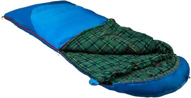 Спальний мішок Alexika Tundra Plus - теплий, зручний, прямокутний, 3-сезонний для дорослих та сімей, для кемпінгу та відпочинку на природі при низьких температурах (-2°C), з компресійним мішком, ліворуч