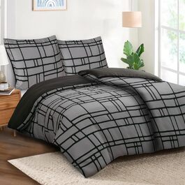 Комплект постільної білизни Pamposh 135x200 (4 шт.) - сірий, мікрофібра, з блискавкою