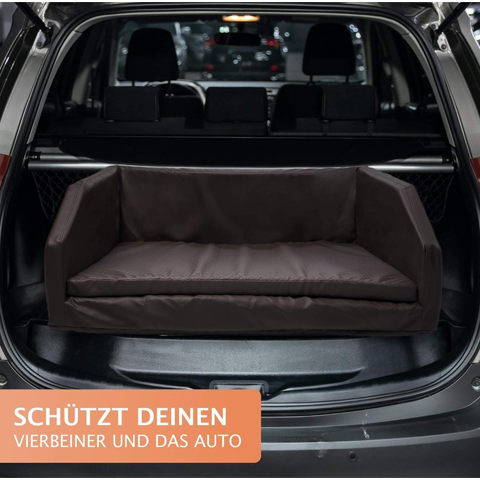 Преміум лежанка для собак Mayaadi-Home - 100 x 70 x 38 см | Лежанка для собак в авто | Лежанка в багажник з захисним покривалом | Чорно-біла, розмір M (100x70x38 см)