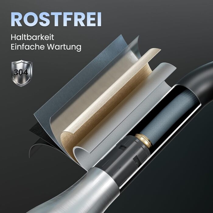 Кран кухонний висувний CECIPA, 360° поворотний, чорний, з витяжним виливом, міцний, без витоків, проста установка, з домішувачем для раковини (щіткова поверхня & чорний колір)