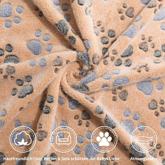 М'яка ковдра для собак та котів Demigeat, 3 шт. - тепла, миється, для літа та весни, велика лапка