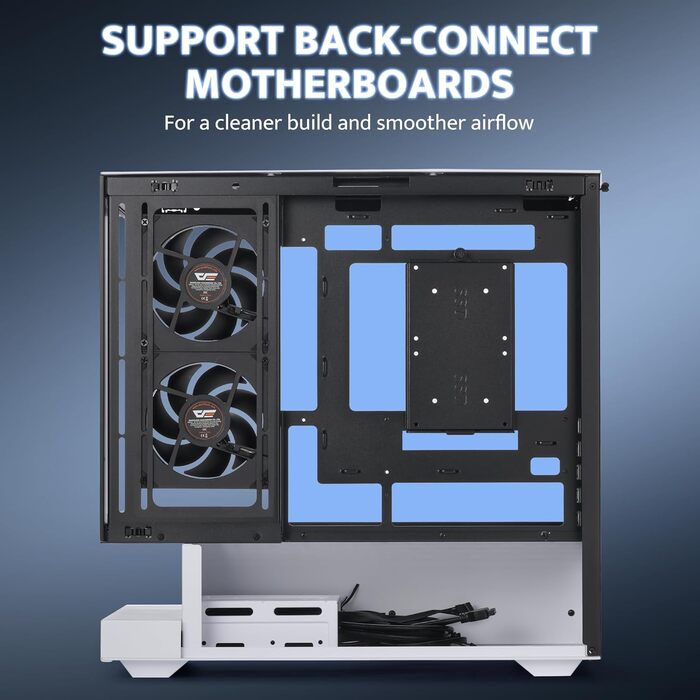 darkFlash FLOATRON F1(2025) - Корпус для ПК Micro-ATX з ефектом левітації, підтримка 360mm AIO, Typ-C, без RGB підсвітки