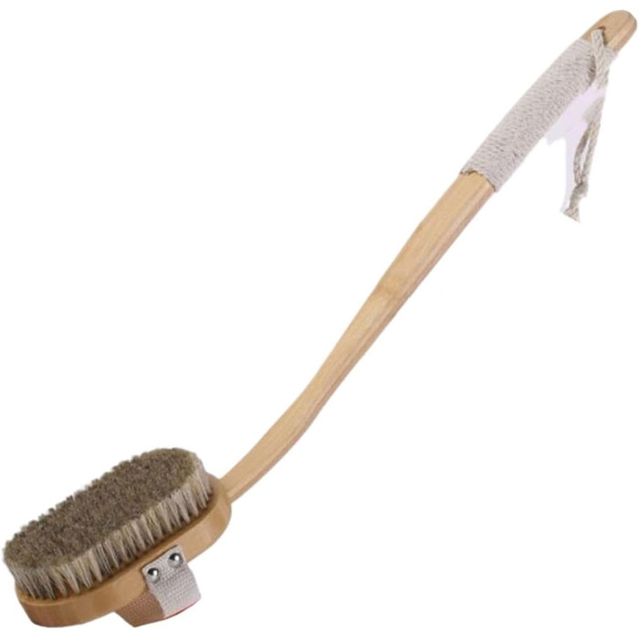 Horsehair body brushes for women, bamboo bath brushes with long handles, back scrubbers for the shower, bath accessories for men
