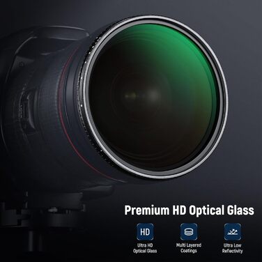 NEEWER Фільтр ND Variabler 67mm ND2-ND400, Графільтр з HD склом, Алюмінієва рамка