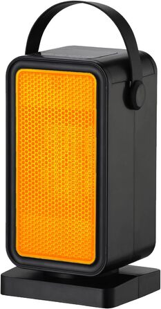 Електричний обігрівач з економним споживанням енергії 600W, керамічний PTC обігрівач з захистом від перегріву та перекидання, термостат, таймер 12 годин, для офісу, дому, гуртожитку, ванної кімнати