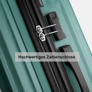 Чемодан 3-секційний, з твердим корпусом, темно-зелений (L)