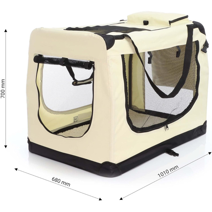 Транспортна переноска для собак та котів Fudajo, 50x35x35 см, міцна, легка, з ручкою та ковдрою