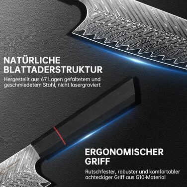 Ніж кухонний японський Kiritsuke Damast Plys, 20 см, сталь VG10, 67 шарів, рукоять G10, подарункова коробка