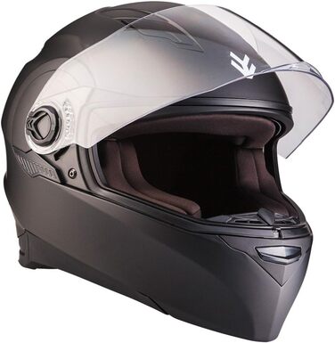 Мотошолом ARMOR HELMETS AF-77 матовий чорний, інтеграл, повнолицевий, для мотоцикла, скутера, спортбайка, ECE 22.05, сонцезахисний візор, швидкознімний замок, розмір L (59-60 см)