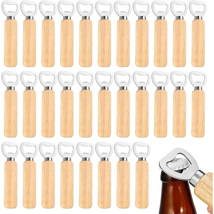 SVUPUE 30-Piece Wooden Bottle Openers, Beer Openers, Bottle Openers with Wooden Handle, Gift for Men and Beer Lovers