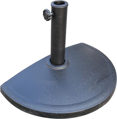 Angel Living 9kg Half Round Umbrella Stand, Black, Made of Poly-Resin and Steel
