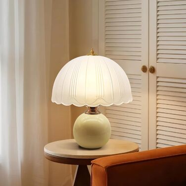 LED настільна лампа, невеликий скляний світильник з 3 режимами кольору, вінтажний приліжний світильник для вітальні та спальні