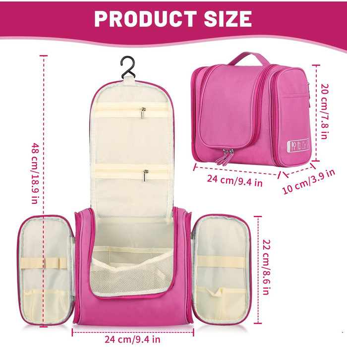 Чоловіча дорожня косметичка з гачком, косметичка для подорожей, дорожня сумочка для душу, зелений (рожевий)