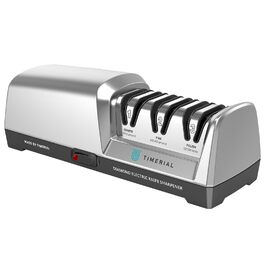 Електричний точило для ножів TIMERIAL з алмазними дисками 3-х ступенів, 15° кут, для сталевих кухонних ножів, 120/600/1000 grit