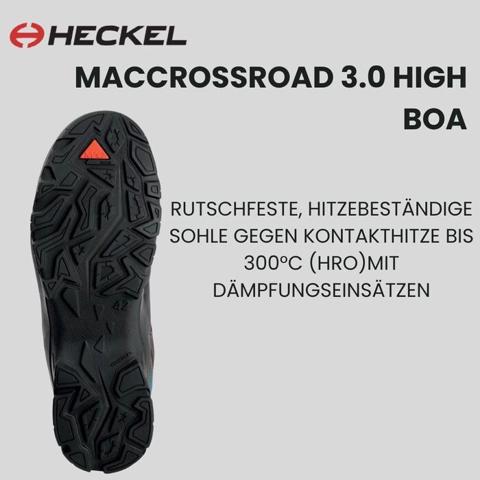Черевики робочі Heckel MACCROSSROAD 3.0 S3 з BOA застібкою, водонепроникні, 43 EU, чорно-сині