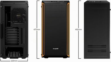 Корпус для ПК be quiet! Pure Base 600 Window Orange, 2 вентилятори Pure Wings 2, підтримка радіаторів до 360мм, загартоване скло