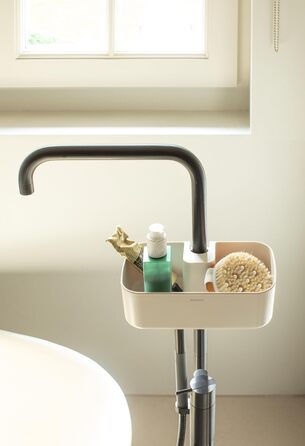 Полиця для душу Brabantia ReNew, настінна, без свердління, антикорозійна, до 2 кг, 24,4x13,3x7,5 см, бежева
