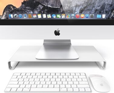 Підставка для монітора Desire2 алюмінієва, для столу, сумісна з iMac, MacBook, ноутбуками та ПК, срібляста