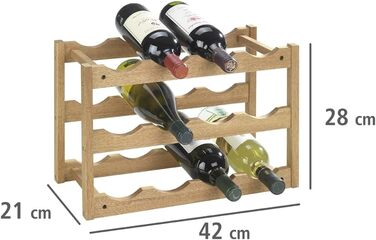 WENKO Stool Norway, warm accented square high-quality living stool with clear lacquer seal, natural solid walnut wood, Scandinavian design, 40 x 46 x 30 cm, Natural (Wine Rack)