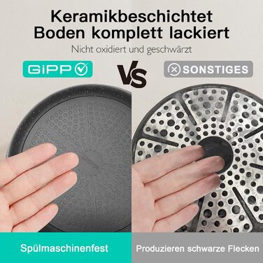 Набір посуду GiPP 17 предметів: каструлі та сковороди з антипригарним покриттям, сірий колір