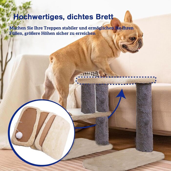 Сходинка для собак Mekidulu, 2/3/4/5 сходинок, регульована висота, сходинка для котів, для літніх котів, знімні та миючі подушки, для маленьких собак, водонепроникна
