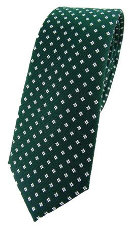 Краватка чоловіча TigerTie вузька шовкова в крапку зелено-сріблясто-біла, дизайнерська