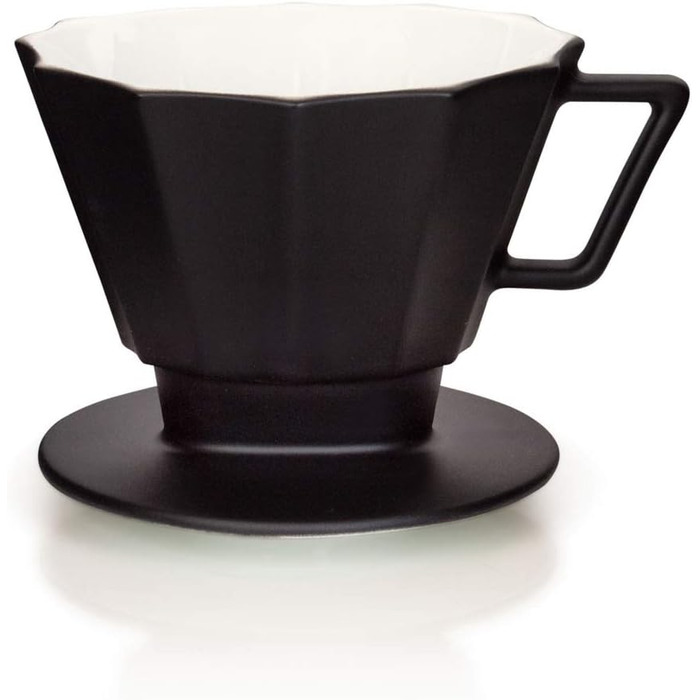 Mahlwerck Porcelain Coffee Filter, Reusable Permanent Filter, for Size 4 Filter Bags, Size 4, Matte Black