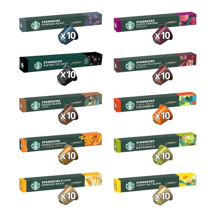 Капсули для кави Nespresso Discovery Variety Pack Starbucks – 100 шт. (різні обсмажки)