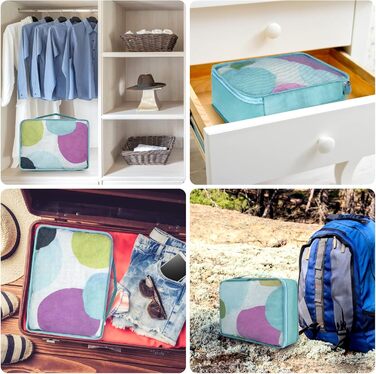 Органайзери для валізи Packing Cubes 12 шт. – Набір для подорожей, різні розміри та кольори (блакитний)