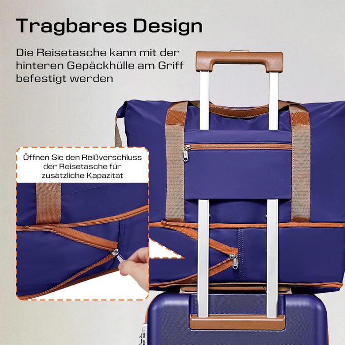 Набір валіз Joyway 5шт з ABS пластику, розширюваний, з TSA-замком, 4 колеса, 1 сумка, 1 органайзер, темно-синій