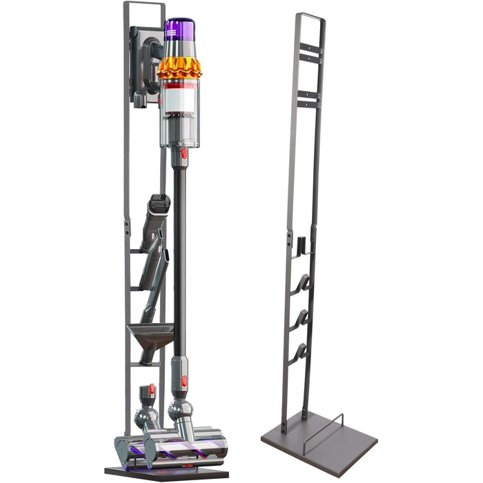 Стійка для пилососа Dyson V15, V11, V10, V8, V7, V6. Аксесуар для пилососа, металева підставка сірого кольору. Сумісна з DC30, DC31, DC34, DC35, DC58, DC59, DC62, DC74