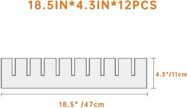 KnnRiim 12-Piece Drawer Dividers, 47x11 cm, Thick, DIY Partition Walls for Drawers, Large Flexible Organizer for Clothes, Bedroom, Bathroom, Kitchen Appliances, Desk, Office Storage