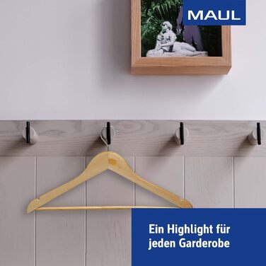 MAUL Wooden Clothes Hangers | Modern wooden hangers in a classic design | Sturdy and robust hangers for jackets, shirts and trousers made of beech wood | Natural | 8-piece set