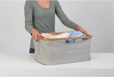 Складаний кошик для білизни Brabantia 40 л, водостійкий, для зберігання іграшок та паперу, органайзер, сірий, багатофункціональний
