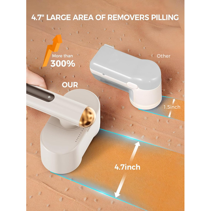 Електричний флусознімач Smiling Shark M-3: бездротовий, з 4 рівнями регулювання, 90° обертання, для одягу та меблів