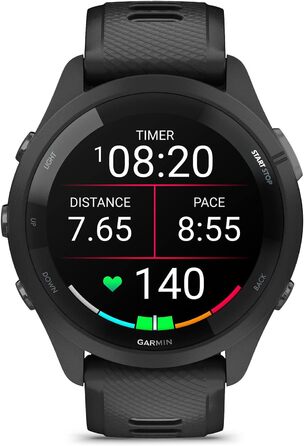 Garmin Forerunner 265: чорний/світло-сірий, 46 мм - спортивний годинник для бігу та фітнесу