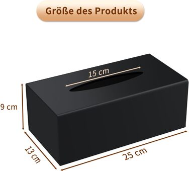 AITEE Acrylic Cosmetic Tissue Box: 25×13×9 cm Matte Black Tissue Box with Magnetic Cover for Dining Room, Bathroom, Bedroom, Office, Coffee Table, Car