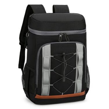 Ізольований терморюкюк, 30 л, велика місткість, ланч-рюкзак, термо-рюкзак для пікніків, міцний, легкий, сумка-холодильник для відпочинку на природі, пляжу, кемпінгу (Чорний)