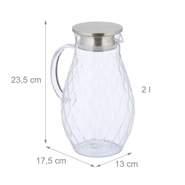 Relaxdays Glass Giraffe with Lid, 2 Liters