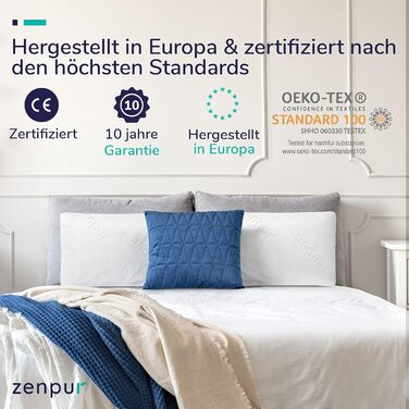 ZenPur Orthopedic Neck Pillow 40x60-13cm Memory Foam Pillow - Ergonomic Sleeping Pillow for Neck and Shoulder, Oeko-TEX Certified Medium Pillow 40 x 60 x 13 cm