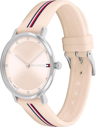 Годинник Tommy Hilfiger для жінок з кварцовим механізмом та сталевим браслетом (ланцюговим або сітчастим), з шкіряним або силіконовим ремінцем (рожевий, силікон)