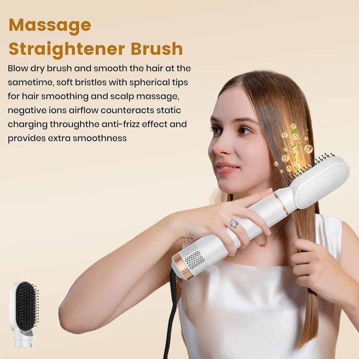 Набір для укладки волосся 6 в 1: фен-щітка, плойка, випрямляч, термощітка, фен, локони. 110000 об/хв.