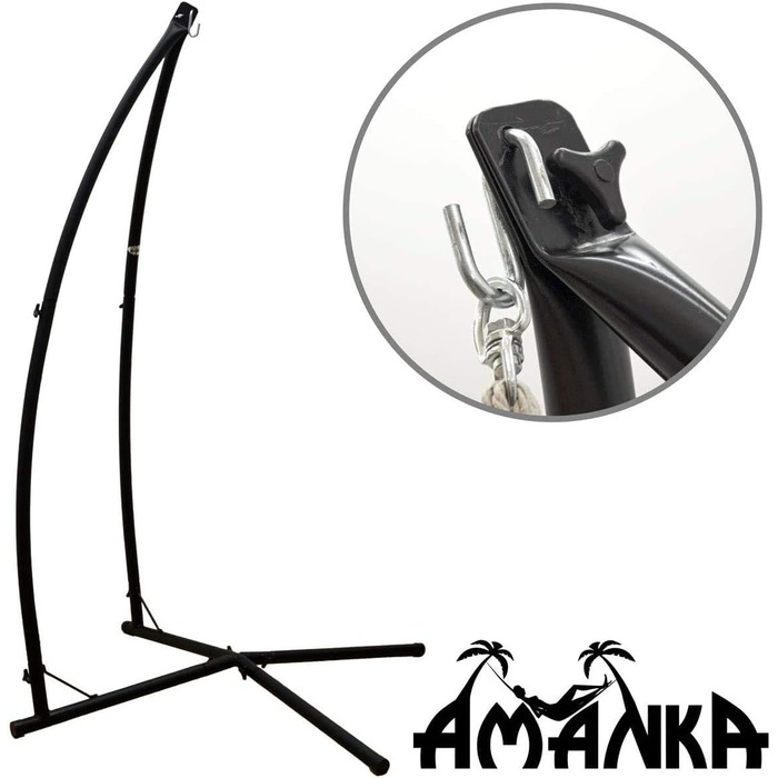 AMANKA Hanging Chair Frame Outdoor 120 kg - 215cm Steel Tube Stand for Hanging Seat Holder Swing Frame Metal for Hanging Hammock Chair Camping Accessory