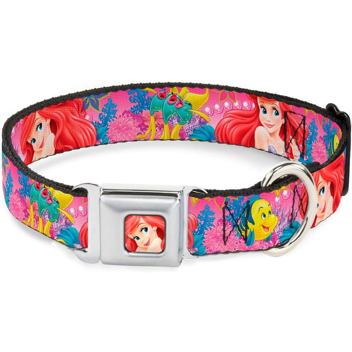 Нашийник для собак Buckle Down Ariel, рожево-блакитний, повний колір, розмір L (15-26 дюймів, 2.5 см)